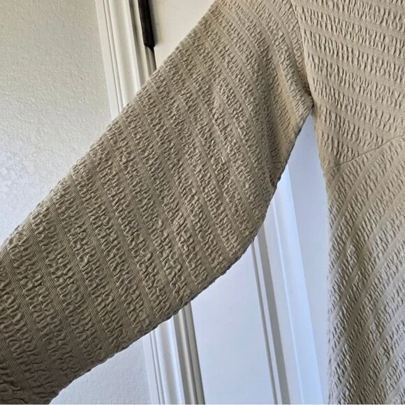 NWT Free People Textured Cottage Knit Midi Dress Neutral Ivory Open Back M/L - Picture 7 of 16